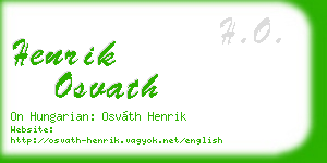 henrik osvath business card